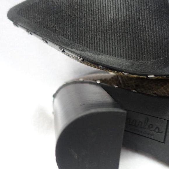 CHARLES by CHARLES DAVID NEW!! "DODGER" PYTHON LOOK FASHION BOOTS 9.5M - Picture 8 of 8